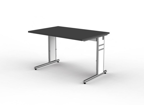 Bureau Kerkmann avec structure en pied C, forme 4, L 1200 x P 800 x H 680-820 mm, anthracite, 11411513