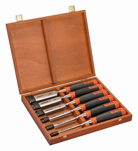 Jeu de burins Bahco, ergo, 6,10,12,18,25,32 mm, dans coffret en bois, 434-S6-EUR