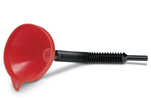 Entonnoir en plastique DENIOS avec bec flexible et tamis, Ø 210 mm, 145-550