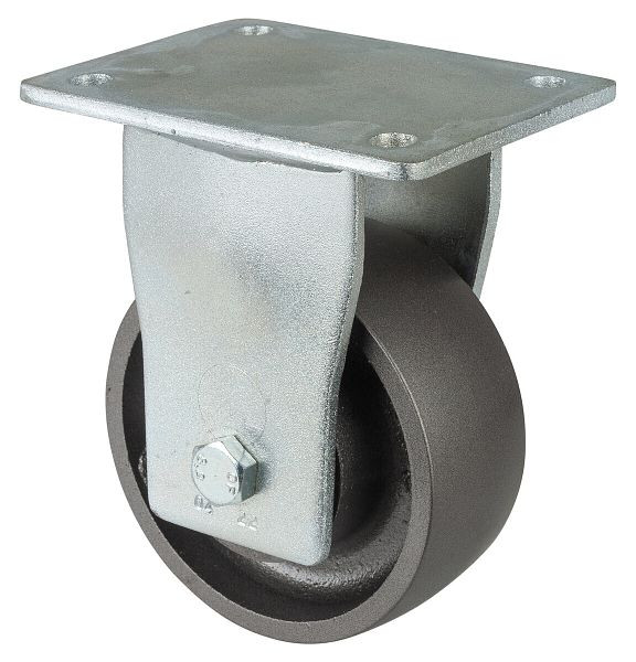 Roues BS Roulette robuste, roulette fixe, largeur de roue 50 mm, Ø roue 125 mm, capacité de charge 550 kg, bande de roulement coulée, corps de roue coulé, roulement à billes, RR110.C81.125