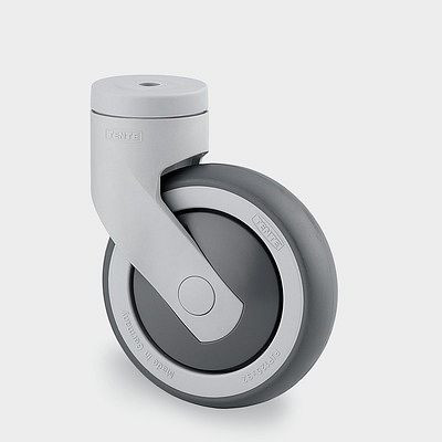 Roulette pivotante TENTE-ROLLEN, roue Ø 100 mm, capacité de charge 100 kg, hauteur totale 137 mm, A 87 Shore, avec trou de vis, 5370PJP100P30-11