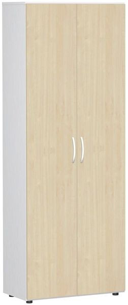 armoire à double porte geramöbel avec pieds, amortisseur de porte inclus, non verrouillable, 800x420x2160, érable/blanc, S-386002-AW