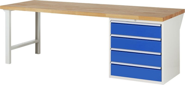 Etabli RAU série 7000 - modèle 7609, L2500 x P900 x H890 mm, base système L2500 x P850 x H850 mm, 03-7609A1-259B4M.11