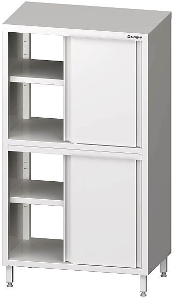 Armoire haute traversante Stalgast avec portes coulissantes, 800x600x1800 mm, avec deux espaces d'armoire, soudée, VHK08615