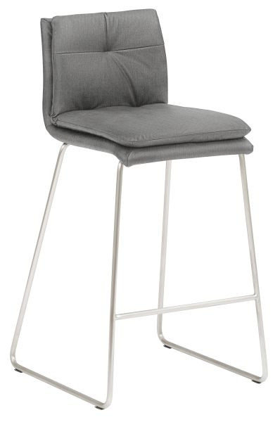 Tabouret Mayer Sitzmöbel 1231, piètement luge en acier inoxydable, gris clair, 1231_K4_30084