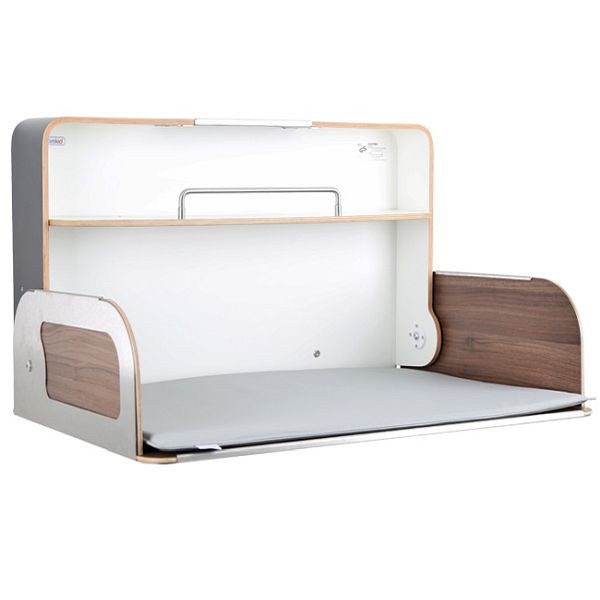 KEMMLIT table à langer Murcia - noyer et acier inoxydable, 252.787