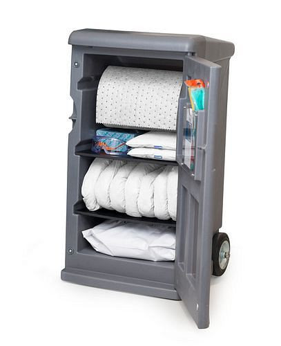 Kit d'urgence DENSORB moyen dans le chariot mobile, version huile, 259-470