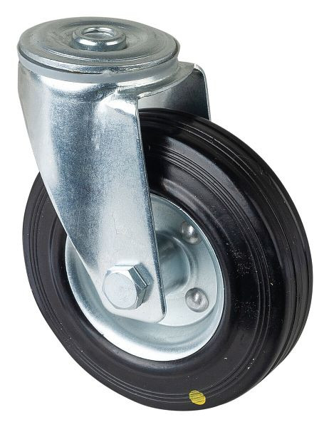 Rouleau de transport BS rollers, largeur 37 mm, Ø125 mm, jusqu'à 100 kg, bande de roulement en caoutchouc noir antistatique, roulement à rouleaux, lot de 2, L101.B58.125