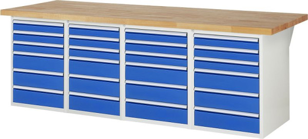 Etabli RAU série 7000 - modèle 7515-5, L2500 x P900 x H890 mm, base système L2500 x P850 x H850 mm, 03-7515A5-259B4M.11
