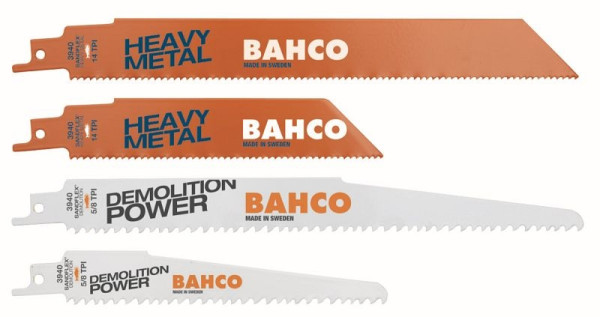 Jeu de lames de scie sabre Bahco Heavy Duty (3940-150-5/8-DSL, 3940-228-5/8-DSL, 3940-228-10-DSL, 3940-150-14-HST, 3940-228-14- TVH), 3940-HDD-SET-5P