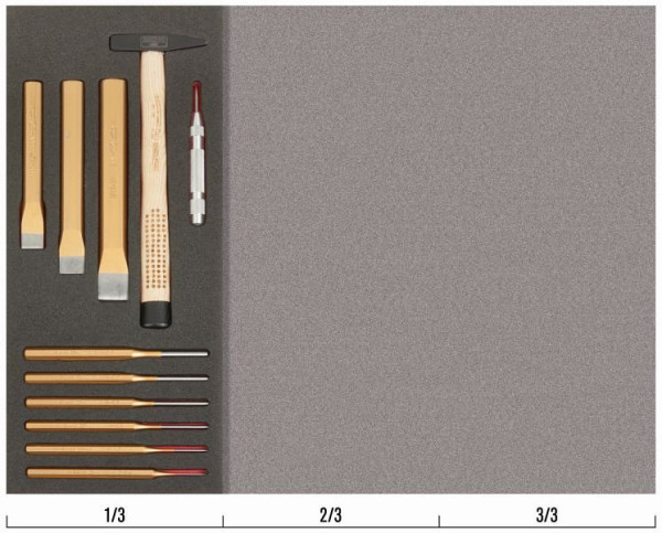 Insert Bahco 1/3, burin + chasse-goupille, 11 pièces, FF1E5002