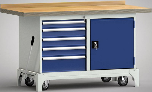 Etabli standard mobile KLW - 1500 x 700 x 866 mm L x l x H, WS782N-1500M40-E7021