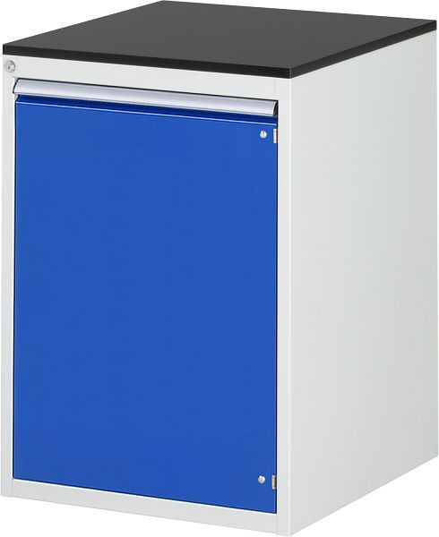 Armoire à tiroirs RAU série 7000, L580xP650xH820mm, porte battante H720mm, plan de travail recouvert de résine mélamine, 03-L5.12AL-M.11