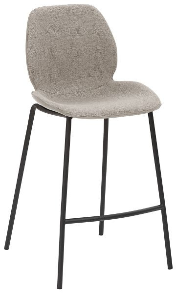 Mayer Sitzmöbel tabouret de comptoir mySOLO, revêtement d'assise cuir synthétique vintage gris clair/gris coquille chiné, structure à quatre pieds noir, 1176_V3_526