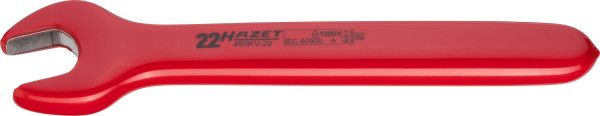 Clé à fourche Hazet, double isolation, profil hexagonal externe, 22 mm, 450KV-22