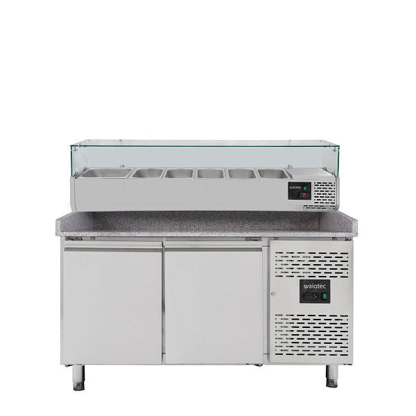Table réfrigérante à pizza Vaiotec EASYLINE 800 / 2 portes "gris" avec accessoire de refroidissement GN1/3, 11256