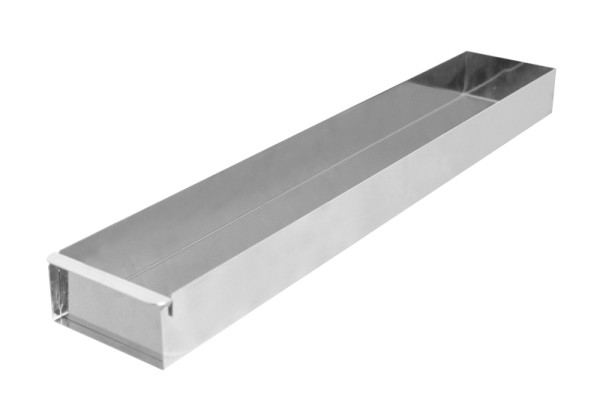 Plateau à gâteaux découpés Schneider en acier inoxydable, 580 x 100 x 50 mm avec rail de fixation, 997810