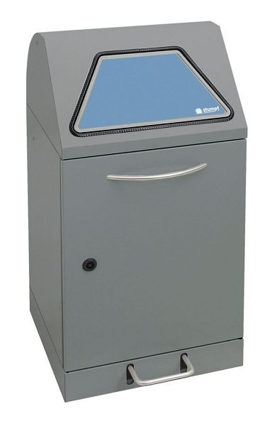 tri des déchets contondants Modul-Vario 45, structure en aluminium gris, conteneur intérieur galvanisé, 45 litres, levier à pédale, 625-045-1-2-100