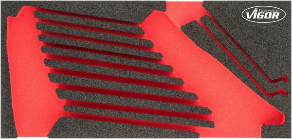 Inserts en mousse souple bi-composant VIGOR, dimensions insert / taille tiroir : S (188 x 393 x 35 mm), utilisation : V6722, V6722-L