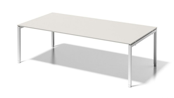 Poste de travail de direction/table de conférence Bisley Cito, cadre en U réglable en hauteur de 650 à 850 mm, H 19 x L 2400 x P 1200 mm, gris blanc/blanc signalisation, DUH2412GW396