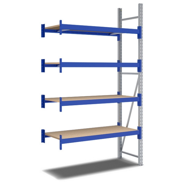 BITO rayonnage grande portée /F2 2500x600x1350 élément complémentaire 4 niveaux aggloméré RAL5010 U, C0350-0028