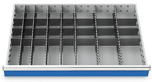 Bedrunka+Hirth inserts de tiroir T736 R 36-24, pour hauteur de panneau 50 mm, 7 x MF 600 mm, 6 x TW 75 mm, 9 x TW 100 mm, 9 x TW 150 mm, 172BLH50