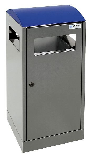 tri des déchets contondants A³, gris anthracite/5010, conteneur intérieur galvanisé, 40 litres, 650-040-0-2-510
