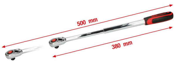 KS Tools Cliquet télescopique réversible 1/2" CHROMEplus, 36 dents, 918.1270