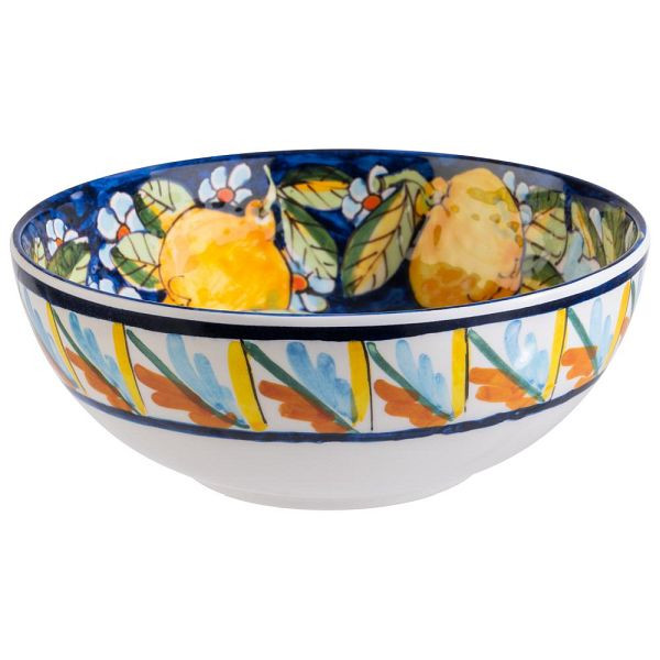 Bol APS "MÉDITERRANÉE", Ø 20,5 cm, hauteur 8 cm, 1,2 litres, mélamine, décor blanc, 85291
