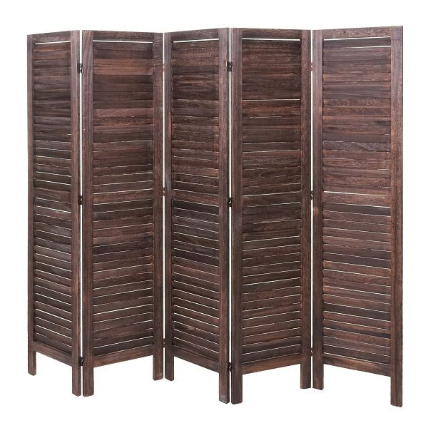 Mendler Paravent HWC-G30, paravent de cloison, aspect shabby 170x200cm, marron, 67527