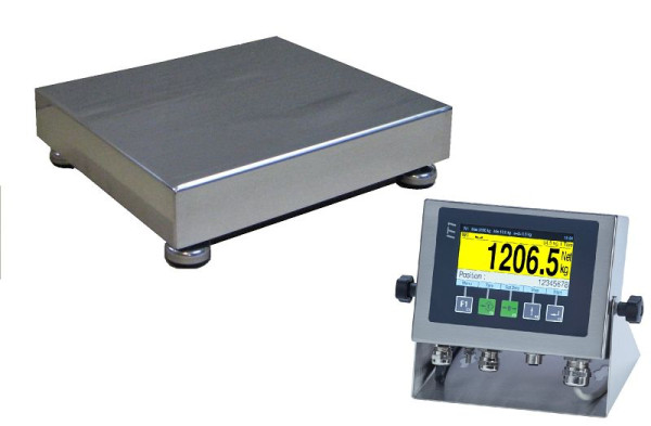 Balance de table FLINTAB en acier inoxydable, 200 x 200 mm, 6 kg 1 g, avec IT1, non calibrée, PS6948-N60.01