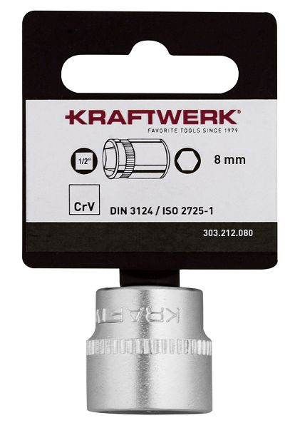 Kraftwerk BASIC LINE Insert pour clé à douille 1/2" 8 mm avec crochet, 303.212.080