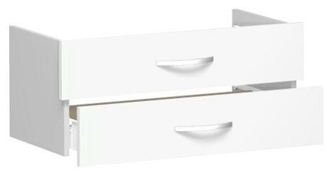Insert de tiroir geramöbel pour largeur d'armoire 800 mm, pour 2e, 3e ou 4e hauteur de dossier, non verrouillable, 1 hauteur de dossier, blanc, S-381700-W
