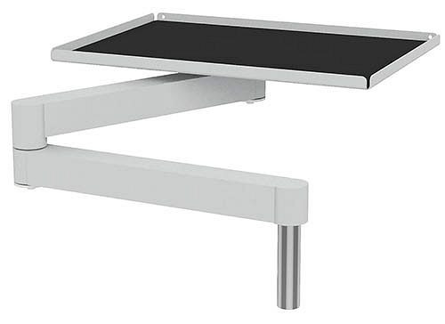 Bras pivotant Bedrunka+Hirth avec étagère et caoutchouc ondulé, dimensions en mm (LxPxH) : 420 x 300 x 20, 07.98.11