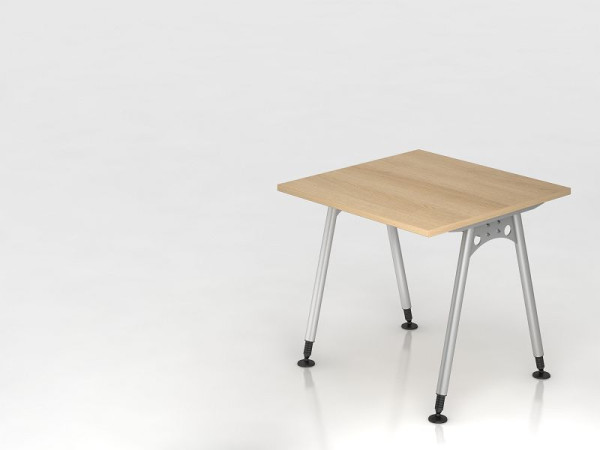 Bureau Hammerbacher pied A 80x80 chêne, forme rectangulaire, VAS08/E/S