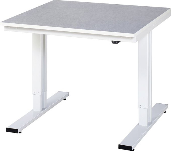 Table de travail RAU série adlatus 300 (réglable électriquement en hauteur), plan de travail avec revêtement linoléum/universel, 1000x720-1120x1000 mm, 08-WT-100-100-L