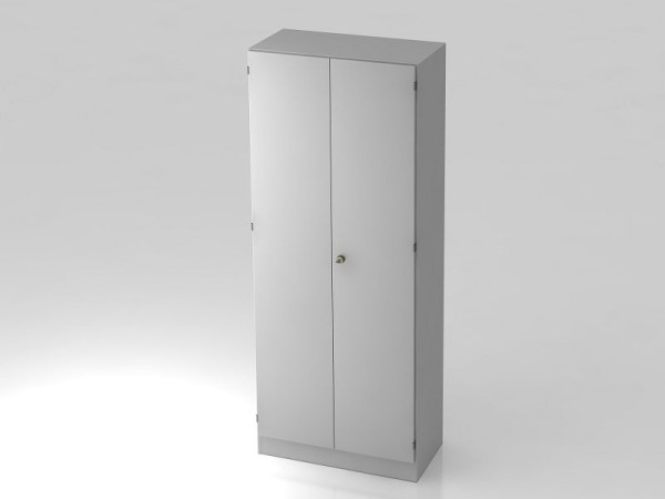 Armoire Hammerbacher 5OH avec panneau de base poignée rayée gris/gris, 80x42x200,4 cm (LxPxH), V6100/5/5/SG