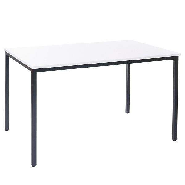 Bureau Mendler Braila, table de conférence, table de bureau, table de séminaire, 120x80cm MDF, blanc, 50803