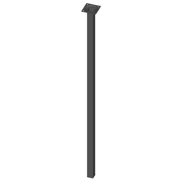 Système d'éléments PIED EN TUBE D'ACIER, LOSE, 25X25, M10, 800 mm, NOIR, UE: 4 PIÈCES, 11101-00069