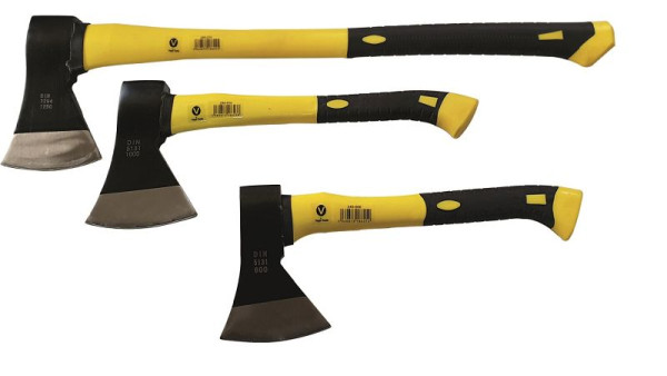 VaGo-Tools hache hachette hache à fendre hache en bois 600 1000 1250 g manche en fibre de verre ensemble de 3 pièces, 240-906/910/215_fv