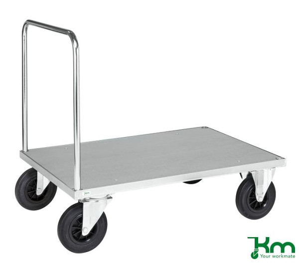 Chariot à plate-forme Kongamek avec barre de poussée, sans freins, 1000 x 700 x 260 mm, série 600, KM631-2