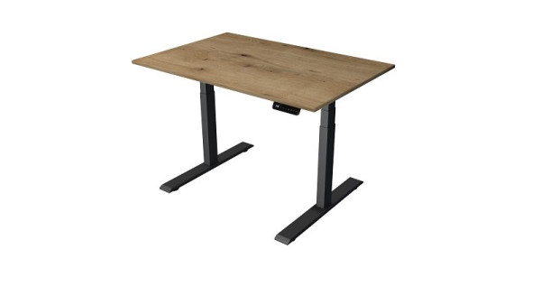 Table debout/assise Kerkmann L 1200 x P 800 mm, anthracite, réglable en hauteur électriquement de 630 à 1270 mm, chêne/anthracite, 10270855