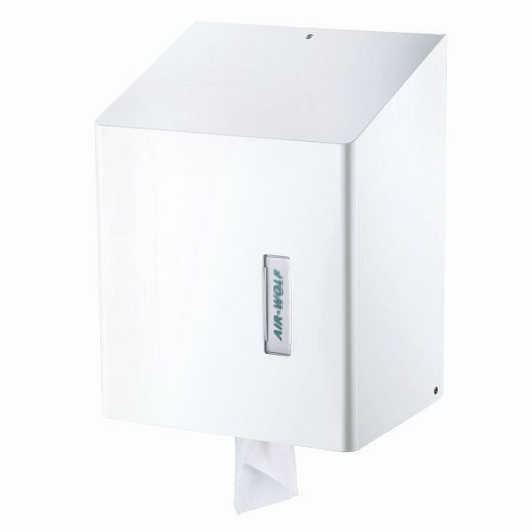 Distributeur d'essuie-mains en rouleau Air Wolf, série Omega, H x L x P : 373 x 279 x 211 mm, acier inoxydable blanc, 29-425