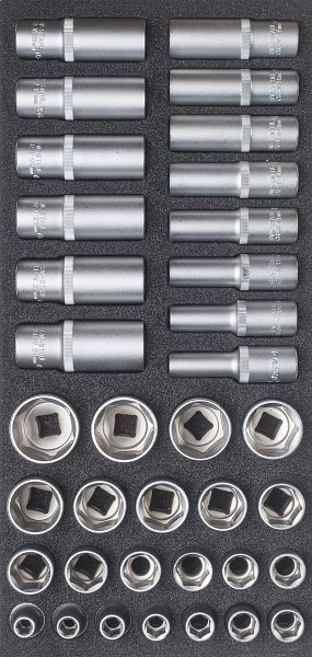 Gamme de chariots d'atelier SW-Stahl, clé à douille 1/2", 36 pièces, Z3013-17