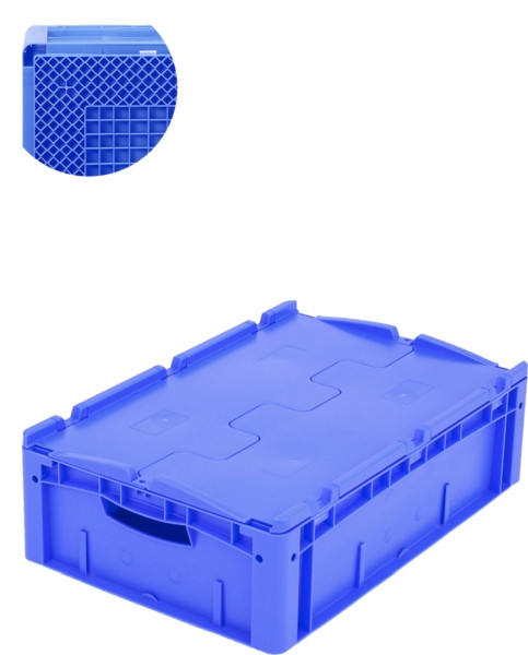 BITO Euro bac gerbable XL couvercle/skid /XLD64171Rx600x400x170 bleu, couvercle RX sol, C0292-0080