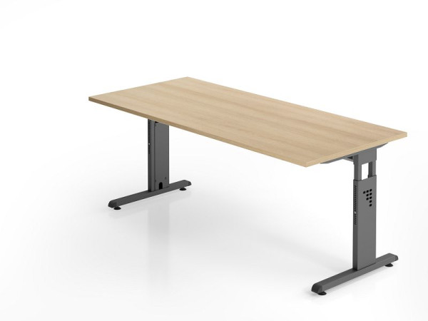 Bureau Hammerbacher OS19, 180 x 80 cm, plateau : chêne, épaisseur 25 mm, chant ABS 2 mm, forme rectangulaire, VOS19/E/G