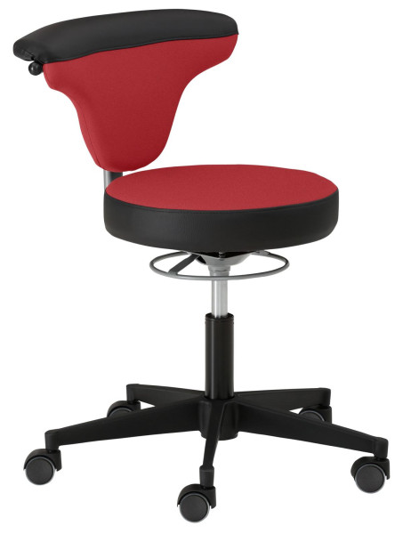 Mayer Sitzmöbel chaise pivotante fonctionnelle myTORRO SIT, avec roulettes pour sols durs, rouge/noir brillant, 1351_RO_751