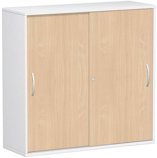 geramöbel panneau supérieur d'armoire à portes coulissantes 25 mm, avec pieds, verrouillable, 1200x425x1182, hêtre/blanc, S-312353-BW