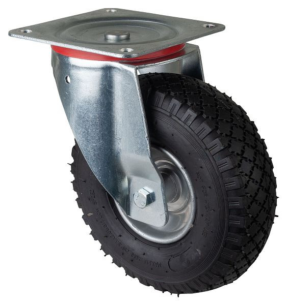 Rouleau de transport BS rollers, largeur de roue 85 mm, roue Ø 260 mm, capacité de charge 130 kg, roue pneumatique en caoutchouc noir, corps de roue jante en acier, roulement à rouleaux, L400.C90.261