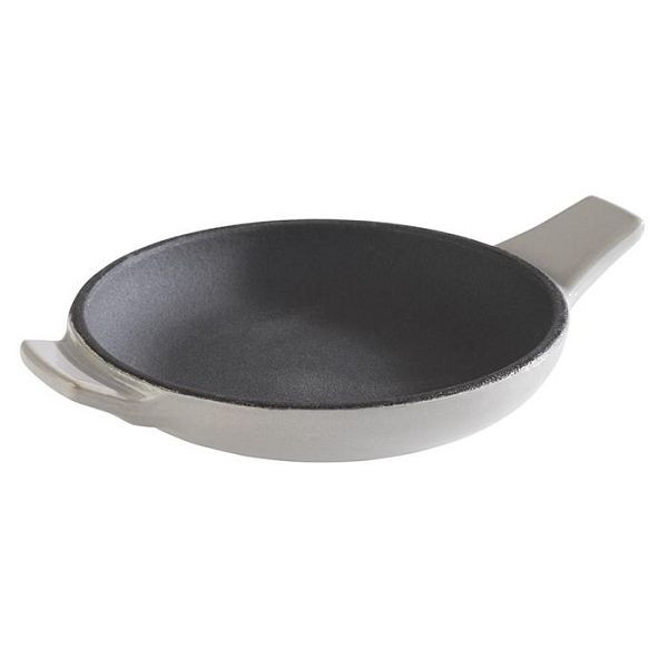 Plat de service APS -FONTE-, Ø 10 cm, hauteur : 2 cm, fonte, émaillé, intérieur : noir, extérieur : gris, brillant, 88220